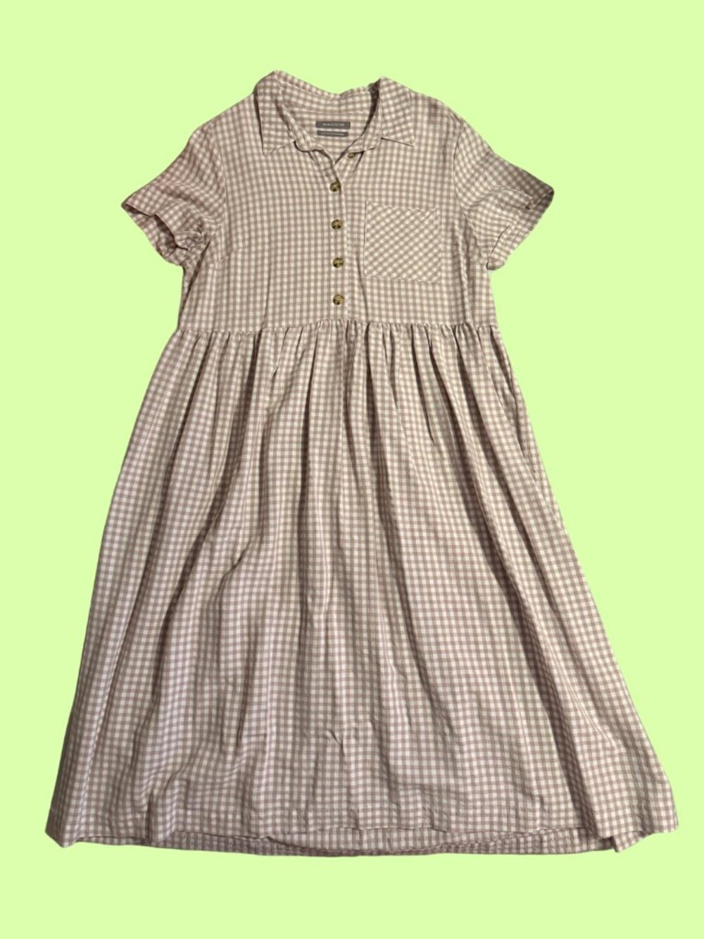 Gingham Collared Midi Dress